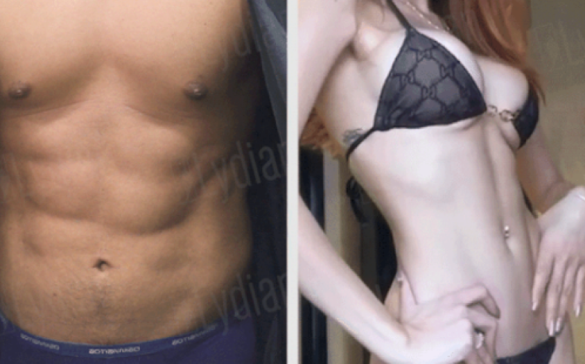 attractive man and woman abdomen